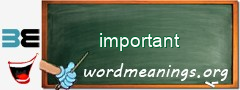 WordMeaning blackboard for important